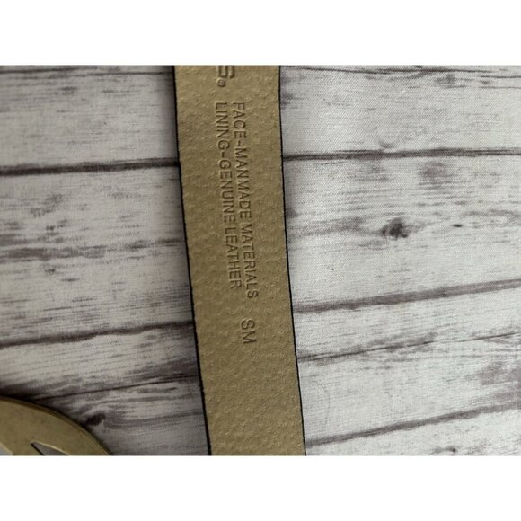 CHICOS Brown Gold Man Made And Leather Belt SZ S/M Rustic Scroll Slouch Belt! - Picture 8 of 12